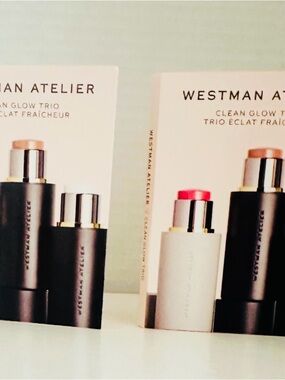 NEW - Two sets of Westman Atelier Clean Glow Trio: blush, contour, highlight